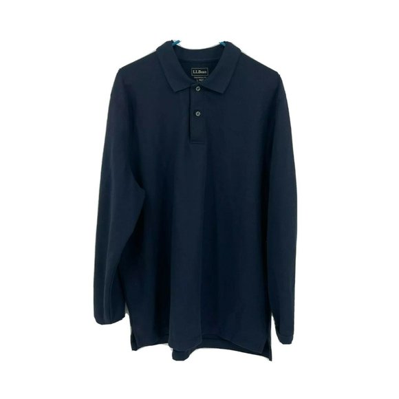 L.L. Bean Other - #154 L.L. Bean Mens Traditional Fit Long Sleeve Polo Shirt Large Reg Blue Collar